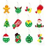 Pickleball Christmas Tree Ornaments, 12-Piece Wooden Set – Approx 8cm Festive Charm