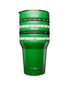 Tally Tumbler Yard Game, Stainless Steel Cup, 30 oz Leak Proof Lid, Double Wall Insulation, Tumbler with Score Keeping Counter used to Track Game Scores & Rounds Won, for Two Teams (Pickleball Green)