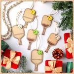 Soulchen 6 Pcs Dinkball Christmas Ornaments Dinkball Lover Gifts Wooden Christmas Tree Hanging Decorations for Sports Ornaments Gifts for Family Friends Teacher