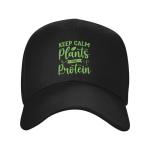 Keep Calm Plants Have Protein Pickleball Hat for Mens Vegan Cute Baseball Hat Black