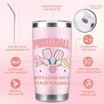 CRASHOT Pickleball Gifts for Women, Gifts For Pickleball Lovers, Includes 20 oz Tumbler, Keychain & Makeup Bag, Thanksgiving Christmas Birthday Present for Mom Daughter Friends Team
