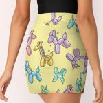 iiceop Cartoon Balloon Dog Giraffe Skorts for Women with Pockets Skirt with Shorts Underneath High Waisted Golf Tennis Skorts for Women for Running Workout Pickleball 2XL