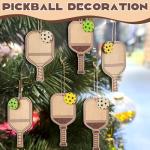 Soulchen 6 Pcs Dinkball Christmas Ornaments Dinkball Lover Gifts Wooden Christmas Tree Hanging Decorations for Sports Ornaments Gifts for Family Friends Teacher