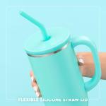 Swig Life 30oz Mega Mug, 30 oz Tumbler with Handle and Straw, Cup Holder Friendly, Dishwasher Safe, Extra Large Insulated Tumbler, Stainless Steel Water Bottle (Pickleball)