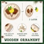CHOANG Pickleball Christmas Ornament - Funny Wood Holiday Decor for Pickleball Lovers, Paddle and Ball Tree Hanging Gift for Player, Coach, or Team - Sports Xmas Keepsake, 2 Layer Wood