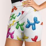 iiceop Birthday Balloon Dog Skorts for Women with Pockets Skirt with Shorts Underneath High Waisted Golf Tennis Skorts for Women for Running Workout Pickleball M