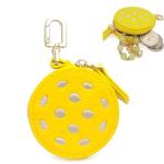 Sanxiner Cute Fruit Coin Purse Charms Kawaii Cherry Keychain With Zipper Coin Pouch,Strawberry Bag Charms Orange Change Purse Cute Apple Mini Bag with Keychain for AirTag (X-Pickleball)