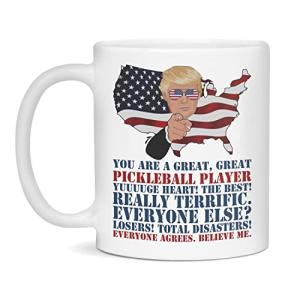 Trump Pickleball Player Mug, Personalized Trump Pickleball Player Mug, Christmas Mug, 11-Ounce White