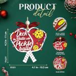 Pickleball New Year Gift Ornament 2025-2 Layer Pickle Ball Ornaments for New Year Gift - Pickleball Gifts for Women, Men Players - Pickle Ball Gifts - Deck The Halls with Pickleballs