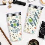 Loecuxe Pickleball Gifts for Women, Men - Pickle Ball Gifts for Woman - Christmas, Birthday Gift for Pickle Ball Lovers - I'm Not Retired I'm a Full Time Pickleball Tumbler Cup 20 oz