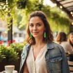 Dovbuqu 2 PCS Pickle Earrings for Women, Cute Pickle Jewelry, Fun Pickleball Earrings and Necklace, Unique Pickle Accessories for Everyday Wear, Lightweight and Comfortable Design