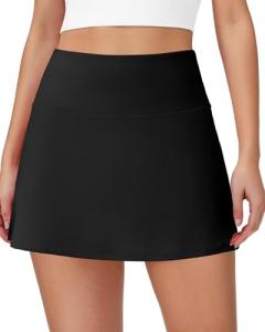 AB-Eleven Skorts for Women Tennis Golf Skirt with Pockets Shorts High Waisted A Line Mini Skirts Athletic Workout Pickleball Black