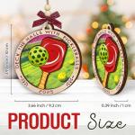 Pickleball Christmas Ornament 2025 - Pickleball Gifts for Women, Men, Family, Friends, Sports Gift Ideas - Two-Layers Wooden Deck The Halls with Pickle Ball Ornaments for Tree Decorations