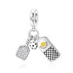 Artiyoo Pickleball Triple Dangle Charm 925 Sterling Silver Charms Fit Women Bracelet And Necklaces Bead Charm Pendant Jewelry Gifts For Family Friends