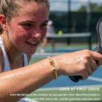 BydGxy Softball Volleyball Soccer Basketball Football Tennis Pickleball Stretchy Beaded Bracelet for Women, 14K Gold Plated Sports Jewelry Gifts for Her, with Inspirational Card (Pickleball)