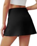 AB-Eleven Skorts for Women Tennis Golf Skirt with Pockets Shorts High Waisted A Line Mini Skirts Athletic Workout Pickleball Black