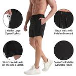 VPOS Gym Shorts for Men 5 Inch - Lightweight Mens Athletic Shorts Quick Dry Workout Running Shorts with Zipper Pockets (Black, Medium)
