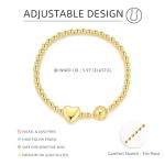 BydGxy Softball Volleyball Soccer Basketball Football Tennis Pickleball Stretchy Beaded Bracelet for Women, 14K Gold Plated Sports Jewelry Gifts for Her, with Inspirational Card (Pickleball)