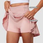 Hiwzffy Pleated Tennis Skirts for Women High Waisted Golf Skorts Tummy Control Skirts with Shorts Pockets Lightweight Pink L