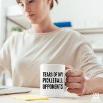 Panvola Tears of My Pickleball Opponents Sports Player Dad Mom Uncle Aunt Boyfriend Girlfriend Coach Gifts Coffee Mug Ceramic Cup Novelty Drinkware (11 oz, White)