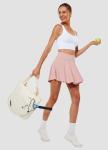 Hiwzffy Pleated Tennis Skirts for Women High Waisted Golf Skorts Tummy Control Skirts with Shorts Pockets Lightweight Pink L