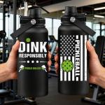 Fufandi Pickleball Gifts - Pickle Ball Dink Responsibly - Christmas, Birthday Gifts for Men, Women, Pickleball Lovers, Player Coach - Pickle Ball Tumbler Cup 32oz