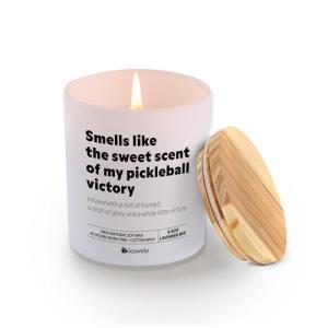 Smells Like The Sweet Scent of My Pickleball Victory Pickleball Gifts for Men Women Sports Player Scented Candle for Home Office Jar Candle Sage Floral Lavender Scent 9.5 oz