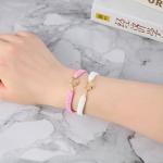 New valley warbler Handmade Pickleball Bracelet, Adjustable Woven Cord, Sports Jewelry Gift, Set of 2 (Pink)