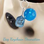 Qomamount Pickleball Keychain,Mini Paddle and Pickleball Design Pickle Ornament,Gifts for Pickleball Lovers(Blue)