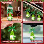 Christmas Gnome Pickleball Ornaments, Wood Hanging Sports Christmas Tree Decorations with Sports Ball and Bow, Pickleballs Gifts for Pickleballs Lovers Fans Holiday Party Office Indoor Car Supplies