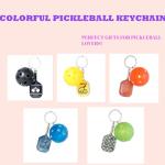 Qomamount Pickleball Keychain,Mini Paddle and Pickleball Design Pickle Ornament,Gifts for Pickleball Lovers(Blue)