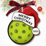 MAPDTWO Pickleball Ornament 2025 - Pickleball Gifts - Pickle Ball Ornaments for Christmas Tree - Funny Pickleballs Sports Gifts for Women, Men, Lovers, Players - 2 Layered Wood Christmas Ornament