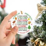 MEDROC Pickleball Ornament for Chrismtas Tree - Round Ceramic 3", Funny Pickleball Christmas Gifts for Friends Women Men, Holiday Season Decorations