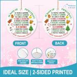 MEDROC Pickleball Ornament for Chrismtas Tree - Round Ceramic 3", Funny Pickleball Christmas Gifts for Friends Women Men, Holiday Season Decorations