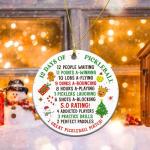 MEDROC Pickleball Ornament for Chrismtas Tree - Round Ceramic 3", Funny Pickleball Christmas Gifts for Friends Women Men, Holiday Season Decorations