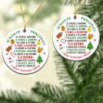 MEDROC Pickleball Ornament for Chrismtas Tree - Round Ceramic 3", Funny Pickleball Christmas Gifts for Friends Women Men, Holiday Season Decorations
