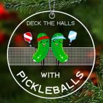 Pickleball Ornament, Pickle Ball Ornaments for Christmas Tree, Acrylic Sports Ornaments, Funny Pickleball Gifts for Women Men, Pickle Lover Gifts