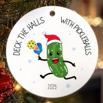 Pickleball Christmas Ornament Gifts for Pickleball Lover, 2025 Played A Lot of Sport Ornaments for Christmas Tree, Ceramic