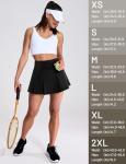 MIER Golf Skirts for Women Pleated Tennis Skirts Lightweight Athletic Skort with Pocket Workout Pickleball,Black,L