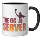 The OG Server Jesus Pickleball Ceramic Mug, Black/White