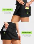 Soothfeel Tennis Skirts for Women High Waisted Golf Skirt Pickleball Running Casual Athletic Skorts for Woman with Pockets, Black, M