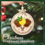 CHOANG Pickleball Christmas Ornament - Funny Wood Holiday Decor for Pickleball Lovers, Paddle and Ball Tree Hanging Gift for Player, Coach, or Team - Sports Xmas Keepsake, 2 Layer Wood