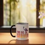 The OG Server Jesus Pickleball Ceramic Mug, Black/White