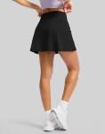 Soothfeel Tennis Skirts for Women High Waisted Golf Skirt Pickleball Running Casual Athletic Skorts for Woman with Pockets, Black, M
