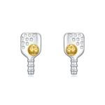 Dorunmo Pickleball Stud Earrings 925 Sterling Silver Pickle Ball Accessories Sports Jewelry Gifts for Women Lover Players Fans Valentines Easter Thanksgiving Day