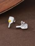 Dorunmo Pickleball Stud Earrings 925 Sterling Silver Pickle Ball Accessories Sports Jewelry Gifts for Women Lover Players Fans Valentines Easter Thanksgiving Day