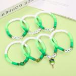 Pickleball Bracelets for Women Clay Heishi Bracelets Pickleball Paddle Charm Bracelet Stackable Pink Beaded Stretch Bracelets Game Day Sport Pickleball Jewelry Accessories Party Gifts (Style I)