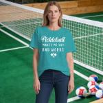 Cutesong Pickleball Shirt for Women Pickleball Player T-Shirt Funny Sports Lover Short Sleeve Cyan