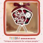 TEEBIM Pickleball Gifts - Pickleball Ornament - Pickle Ball Ornaments for Christmas Tree - Funny Pickle Ball Sports Gifts for Women, Men, Lovers, Players - 2 Layered Wood Christmas Ornament 2025