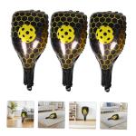 ibasenice 10pcs Inflatable Pickleball Racket and Ball Foil Balloons Yellow Sports Party Decorations for Birthday and Themed Event Supplies